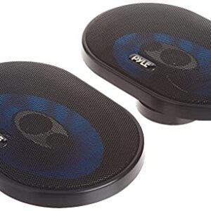 Pyle 6” x 8” Car Sound Speaker (Pair) - Upgraded Blue Poly Injection Cone 3-Way 360 Watts w/ Non-fatiguing Butyl Rubber Surround 70 - 20Khz Frequency Response 4 Ohm & 1" ASV Voice Coil - Pyle PL683BL