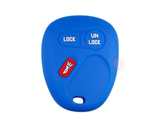 1x new key fob remote silicone cover fit/for select gm vehicles. (1 blue)