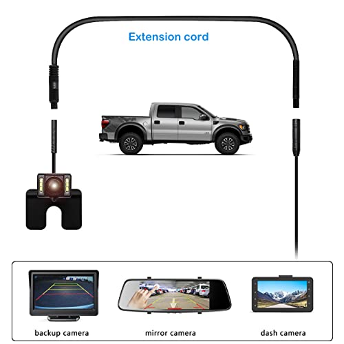 Dash Cam Rearview Backup Camera Extension Cord,2.5mm 4 Pin 6.5 Ft Male to Female Car Driving Recorder Reverse Camera Extension Cable by YQMAJIM