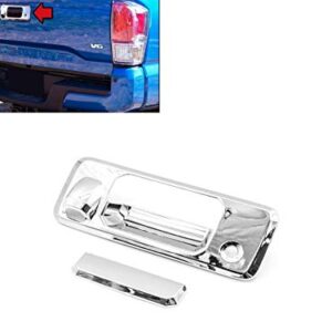 eLoveQ Chrome TailGate Handle Cover Covers Compatible with 2016-2018 Tacoma w/Camera Hole