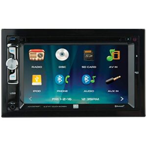 dual electronics xdvd276bt 6.2″ lcd touch screen double din car stereo, black, one size