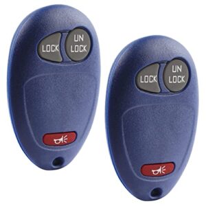 replacement for 2001-2012 chevrolet gmc hummer isuzu oldsmobile pontiac blue 3-button keyless entry remote key fob l2c0007t (set of 2)