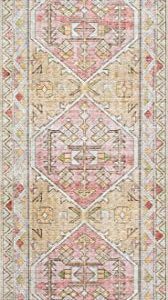 Loloi II Skye Collection SKY-04 Gold / Blush, Traditional 7'-6" x 9'-6" Area Rug