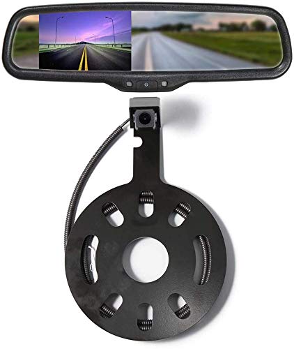 EWAY Backup Rear View Spare Tire Mount Camera for Jeep Wrangler 2007-2018 with 4.3" Anti-Glare Mirror LCD Monitor Reverse Camera with Removable Guideline