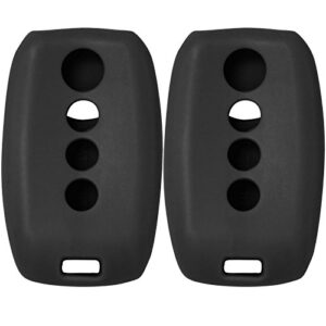 keyless2go replacement for new silicone cover protective case for select kia vehicles with push-button ignition that use prox smart keys sy5xmfna433, sy5xmfna04 (2 pack) – black