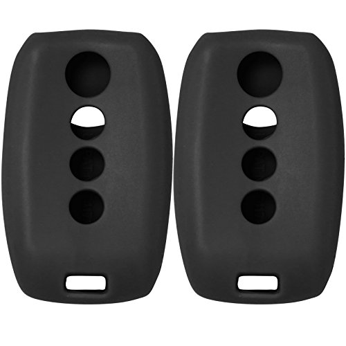 Keyless2Go Replacement for New Silicone Cover Protective Case for Select Kia Vehicles with Push-Button Ignition That Use Prox Smart Keys SY5XMFNA433, SY5XMFNA04 (2 Pack) - Black