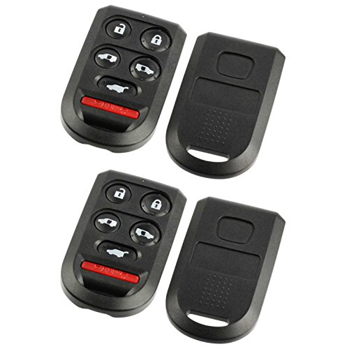 Key Fob Keyless Entry Remote Shell Case & Pad fits Honda Odyssey 2005 2006 2007 2008 2009 2010, Set of 2