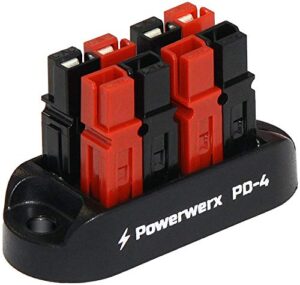 powerwerx pd-4 power distribution block splitter with 4 positions for 15/30/45a anderson power powerpole connectors