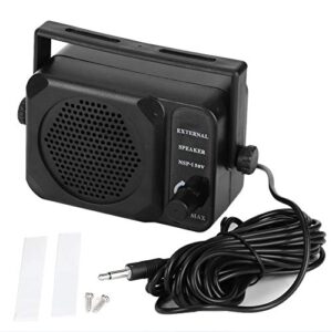 qiilu car radio external speaker, mini external speaker nsp‑150v 2‑way radio cb hf vhf uhf transceiver car accessory
