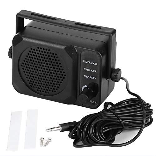 Qiilu Car Radio External Speaker, Mini External Speaker NSP‑150V 2‑Way Radio CB HF VHF UHF Transceiver Car Accessory