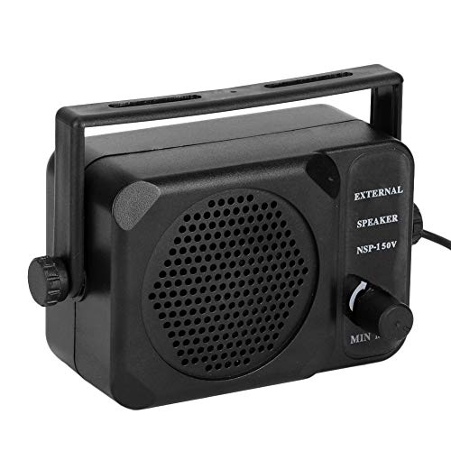 Qiilu Car Radio External Speaker, Mini External Speaker NSP‑150V 2‑Way Radio CB HF VHF UHF Transceiver Car Accessory