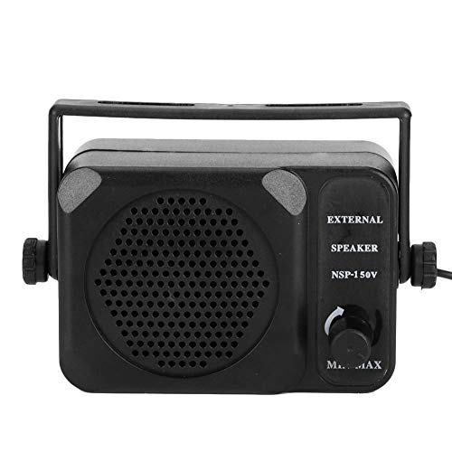 Qiilu Car Radio External Speaker, Mini External Speaker NSP‑150V 2‑Way Radio CB HF VHF UHF Transceiver Car Accessory