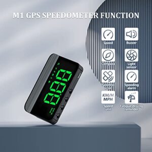 AWOLIMEI M1 Green Windshield Projection Heads Up Display, Digital GPS Speedometer with Speed, Travel Direction Function, ect. Suitable for All Vehicles (M1 Green)