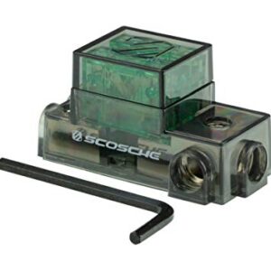 SCOSCHE PDM482A Maxi Fuse Distribution Block with Single 4 Gauge Input and Dual 8 Gauge Output