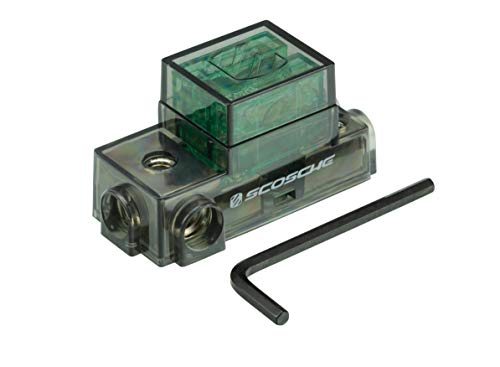 SCOSCHE PDM482A Maxi Fuse Distribution Block with Single 4 Gauge Input and Dual 8 Gauge Output