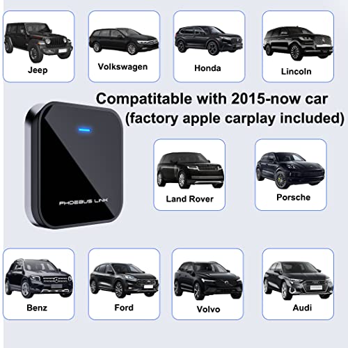 Phoebus Link Wireless Carplay Adapter, Apple Carplay Wireless Adapter USB Carplay Dongle 2023 New Upgraded Convert Wired to Wireless Carplay from 2015-2022 Cars Support iOS and Online Updated