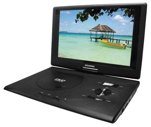 Sylvania 13.3-Inch Swivel Screen Portable DVD Player (SDVD1332) with USB/SD Card Reader