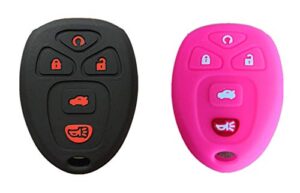 kawihen silicone key fob cover compatible with buick cadillac chevrolet gmc pontiac saturn 5 buttons ouc60270 ouc60221 kobgt04a 22733524 10305091 10305092