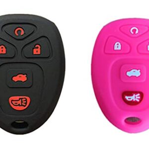 KAWIHEN Silicone Key Fob Cover Compatible with Buick Cadillac Chevrolet GMC Pontiac Saturn 5 Buttons OUC60270 OUC60221 KOBGT04A 22733524 10305091 10305092