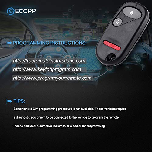 ECCPP NHVWB1U523 key fob Replacement for Keyless Entry Remote Key Fob for Honda Civic/for H onda Pilot NHVWB1U523 NHVWB1U5212003 for h onda civic key fob (Pack of 2)