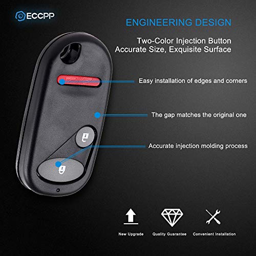 ECCPP NHVWB1U523 key fob Replacement for Keyless Entry Remote Key Fob for Honda Civic/for H onda Pilot NHVWB1U523 NHVWB1U5212003 for h onda civic key fob (Pack of 2)