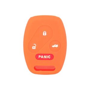 segaden silicone cover protector case holder skin jacket compatible with honda 4 button remote key fob 3 btn + panic cv4216 orange