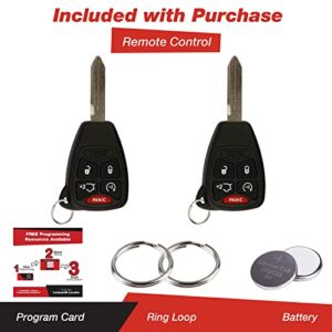 KeylessOption Keyless Entry Remote Control Uncut Car Key Fob Replacement for OHT692427AA KOBDT04A (Pack of 2)