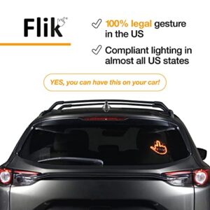 FLIK Original Middle Finger Light - Give The Bird & Wave to Drivers - Hottest Gifted Car Accessories, Truck Accessories, Car Gadgets & Road Rage Signs for Men, Women, & Teens - Funny Back Window Sign