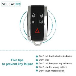 SELEAD Flip Key Fob 5 Buttons Keyless Entry Remote SHELL CASE fit 2009-2013 for Jaguar XF 2010 for Jaguar XJ8 2006-2010 for Jaguar XK8 2006-2014 for Jaguar XKR 2014-2015 XK KR55WK45694 1pc