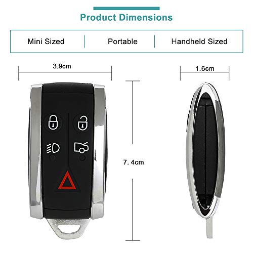 SELEAD Flip Key Fob 5 Buttons Keyless Entry Remote SHELL CASE fit 2009-2013 for Jaguar XF 2010 for Jaguar XJ8 2006-2010 for Jaguar XK8 2006-2014 for Jaguar XKR 2014-2015 XK KR55WK45694 1pc