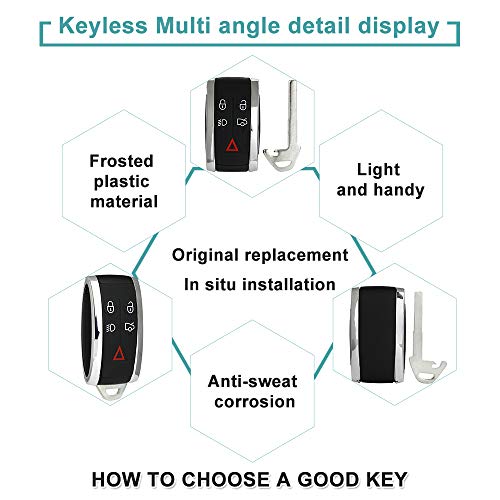 SELEAD Flip Key Fob 5 Buttons Keyless Entry Remote SHELL CASE fit 2009-2013 for Jaguar XF 2010 for Jaguar XJ8 2006-2010 for Jaguar XK8 2006-2014 for Jaguar XKR 2014-2015 XK KR55WK45694 1pc