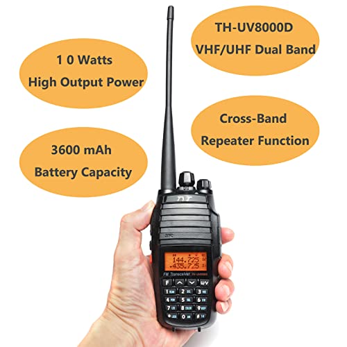 TH-UV8000D TYT 10W Walkie Talkies Cross-Band Repeater Dual Band VHF UHF Two Way Radio