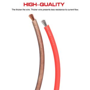 Welugnal 4 Gauge 26ft Red Power/Ground Wire True Spec and Soft Touch Cable for Car Amplifier Automotive Trailer Harness Wiring