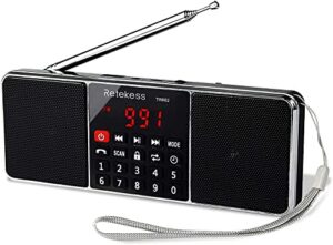 retekess tr602 digital radios, radios portable am fm, stereo rechargeable radio supports bluetooth tf usb port, sleep timer and hand-free for home or outdoor