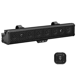 boss audio systems brrc27 27 inch atv utv sound bar – ipx5 weatherproof, 3 inch speakers, 1 inch tweeters, built-in amplifier, bluetooth&dome lights, easy installation for 12 volt vehicles