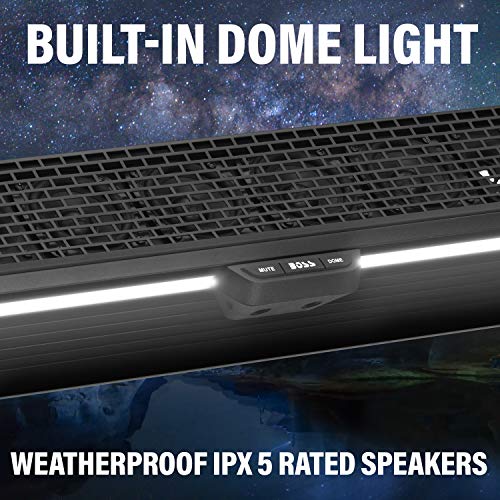 BOSS Audio Systems BRRC27 27 Inch ATV UTV Sound Bar - IPX5 Weatherproof, 3 Inch Speakers, 1 Inch Tweeters, Built-in Amplifier, Bluetooth&Dome Lights, Easy Installation for 12 Volt Vehicles