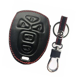 KAWIHEN Leather Key Fob Cover Compatible with Buick Cadillac Chevrolet Chevy GMC Pontiac Saturn KOBGT04A OUC60270 OUC60221 22733524 15913415