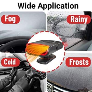 Car Heater,Upgrade Fast Heating Defrost Defogger, 2 in1 Fast Heating or Cooling Fan, Outlet Plug in Cigarette Lighte,12V Automobile Windscreen Fan for All Cars Portable Electronic Car Auto Heater