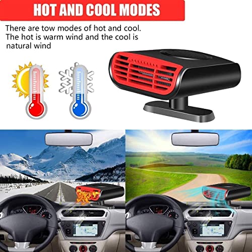 Car Heater,Upgrade Fast Heating Defrost Defogger, 2 in1 Fast Heating or Cooling Fan, Outlet Plug in Cigarette Lighte,12V Automobile Windscreen Fan for All Cars Portable Electronic Car Auto Heater