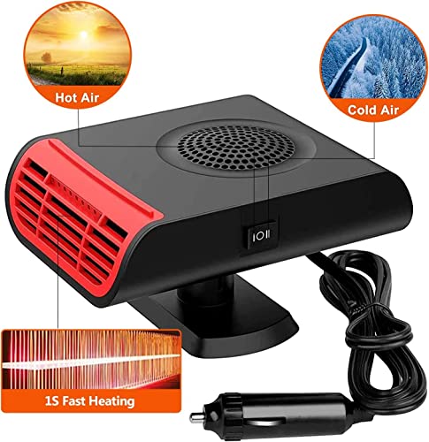 Car Heater,Upgrade Fast Heating Defrost Defogger, 2 in1 Fast Heating or Cooling Fan, Outlet Plug in Cigarette Lighte,12V Automobile Windscreen Fan for All Cars Portable Electronic Car Auto Heater