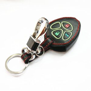 WFMJ Black Leather 3 Buttons Remote Key Chain Cover Case Fob For Toyota 4Runner Corolla Matrix RAV4 Venza Yaris Vibe Scion iQ tC xB xD