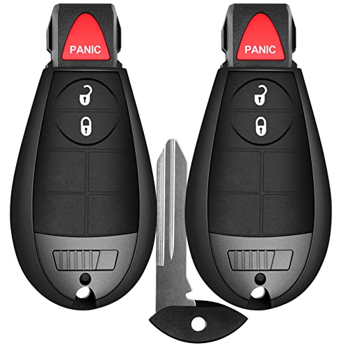 Keyless Entry Remote Control fit for 2008 2009 2010 2011 2012 Dodge Ram Journey Challenger Grand Caravan Jeep Grand Cherokee Commander Chrysler Town and Country (Set of 2)