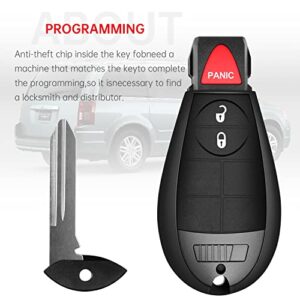 Keyless Entry Remote Control fit for 2008 2009 2010 2011 2012 Dodge Ram Journey Challenger Grand Caravan Jeep Grand Cherokee Commander Chrysler Town and Country (Set of 2)