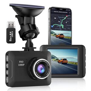 dash cam ,【2023 new version】 1080p full hd dash camera for cars front with 2.4-inch lcd screen, night vision, 170° wide angle, g-sensor motion detection and parking monitor , loop recording
