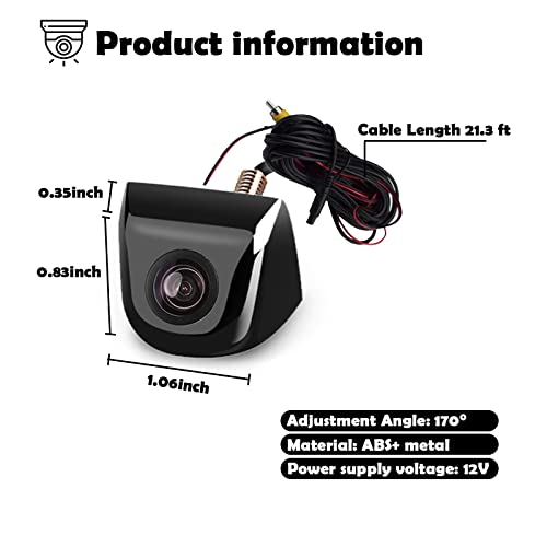 jeseny Pack-1 Backup Camera for Car, 170° Adjustable Wide Angle Camera, HD 720 Image Night Vision Parking Camera, IP69 Waterproof Rear View Camera, for Cars Trucks SUVs RVs Vans (Black)