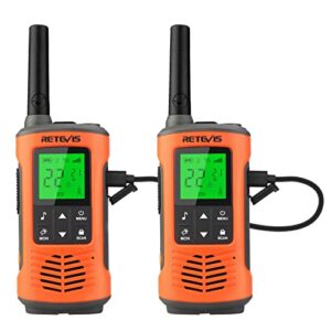 retevis rt45p waterproof walkie talkies ip67,rechargeable two way radio for adults,22ch sos noaa,with 1000mah battery and usb-c charger,long range 2 way radios for skiing fishing boating (2 pack)