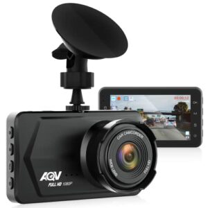 dash cam aqv,3 inch car camera,dash cam front 1080p fhd,170° wide angle,g-sensor, loop recording, parking monitor, motion detection, wdr