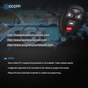 ECCPP 1X Replacement Uncut Keyless Entry Remote Control Car Key Fob (Shell Case) for Chevy Malibu/Cobalt for Buick LaCrosse/for Pontiac G5 G6 Grand Prix KOBGT04A