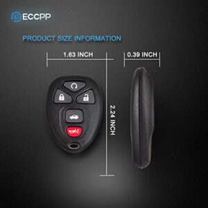 ECCPP 1X Replacement Uncut Keyless Entry Remote Control Car Key Fob (Shell Case) for Chevy Malibu/Cobalt for Buick LaCrosse/for Pontiac G5 G6 Grand Prix KOBGT04A