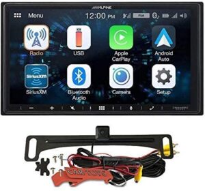 alpine ilx-w650 7″ mechless bluetooth car receiver deck and voxx hd wide angle backup camera bundle. android and iphone integration for android audio, apple car play, and streaming music apps